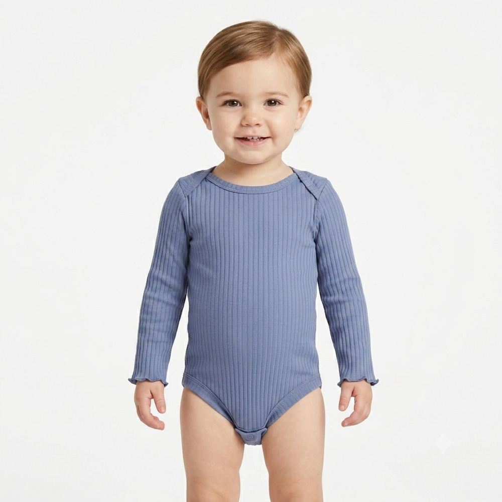 First Impressions Baby Girl 2-Pc Set 18 Months Long Sleeve Ribbed Bodysuit Blue